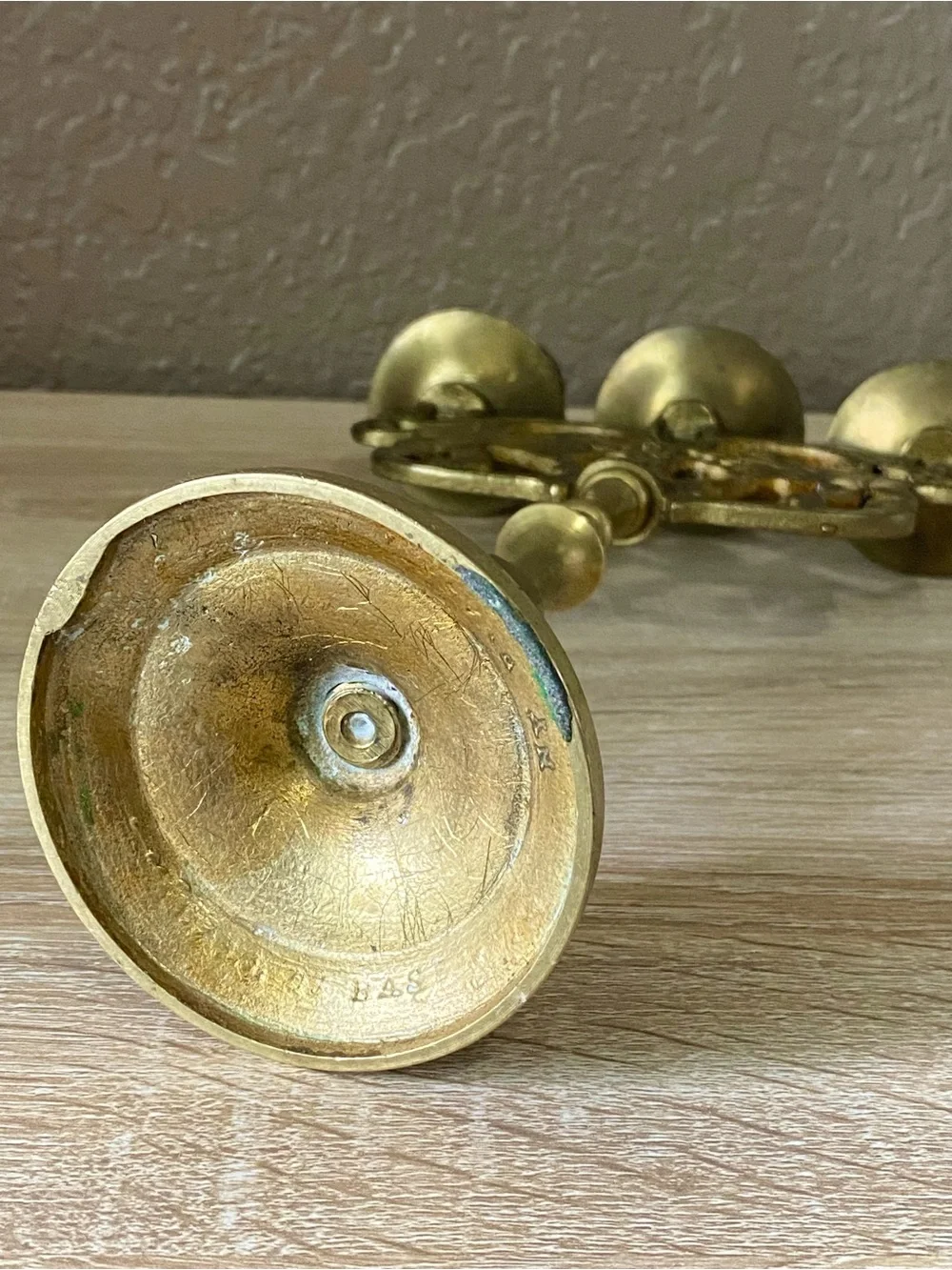 Brass Triple-Arm Lion Motif Candelabra